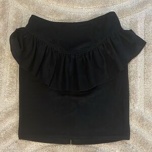 NYP ruffle layered black lightweight skirt zipper back 12